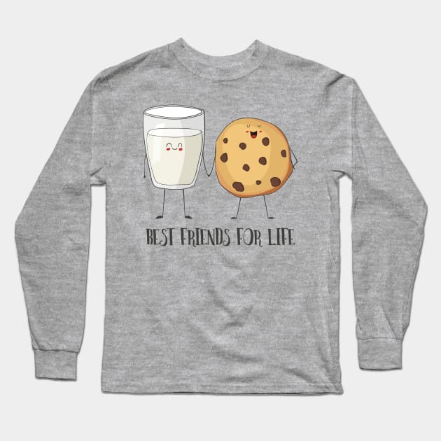 Best Friends for Life- Milk and Cookies Long Sleeve T-Shirt by Dreamy Panda Designs